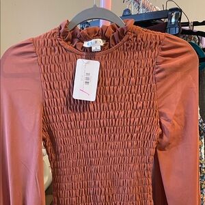 HYFVE Long Sleeve Dress in Rust